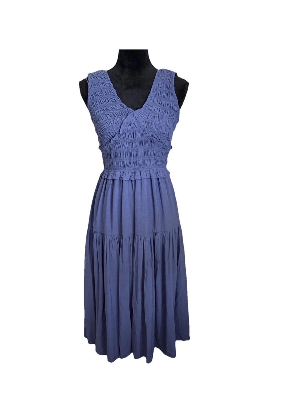 Betsey's Boutique Shop Womens S Smocked Midi Fit & Flare Sundress Boho Cottage